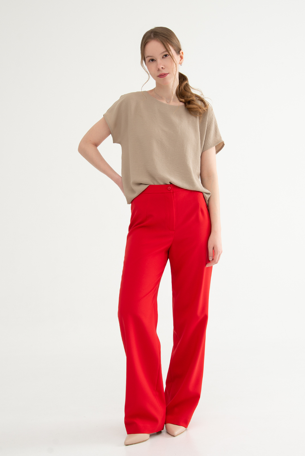 Брюки женские 3667зпа, красный #513Кр023667зпа