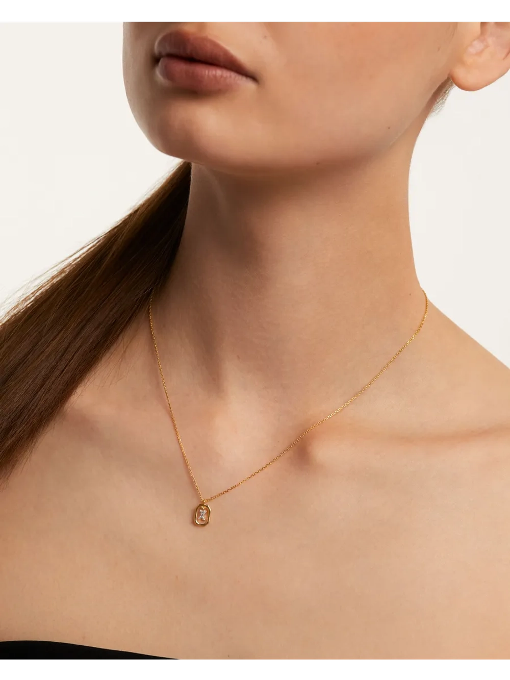 Колье женское PDPaola Мини-Буква X серебро 925 пробы покрытое золотом 750 пробы CO01-535-U