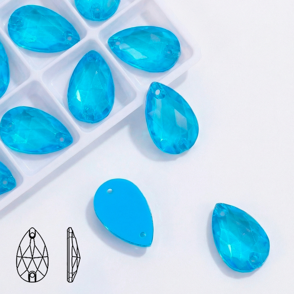 Пришивные стразы Neon Light Blue (капля)