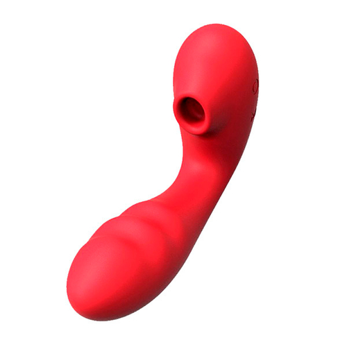 Красный вибратор 13см с вакуумной стимуляцией и нагревом BeYourLover Tara Red TW05R