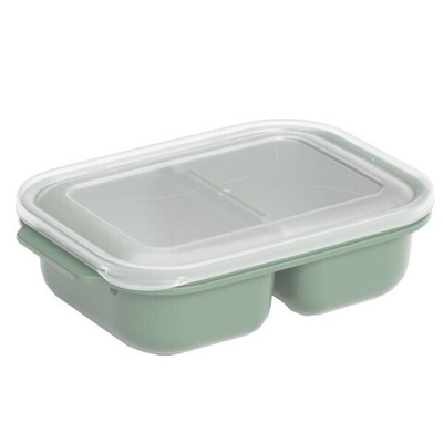 Контейнер прямоугольный двухсекционный 2*600 мл цвет оливковый