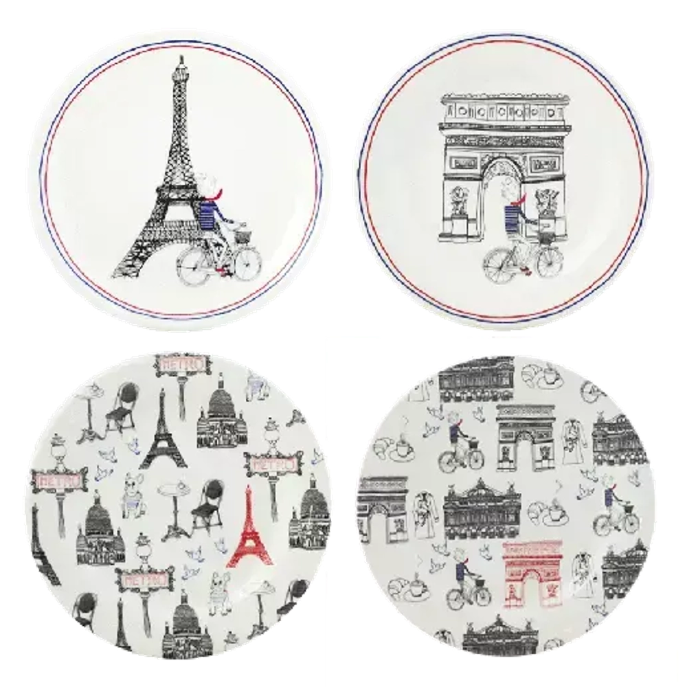 Набор тарелок для канапе Gien Ca C'est Paris (16.5 см), 4 шт.