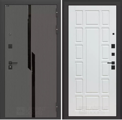 Входная металлическая дверь CARBON (Карбон) 12 Белый ясень / Графит Лофт