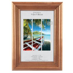 Фоторамка Image Art С18 10х15 деревянная из сосны, цвет орех, вставка стекло