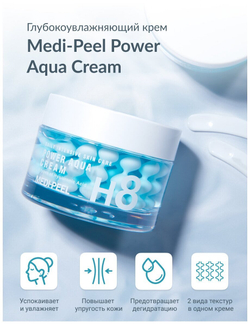 Лифтинг - крем с пептидными капсулами и комплексом гиалуроновых кислот Medi Peel  Power Aqua Cream50 мл.