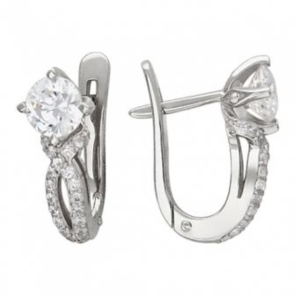 Серьги из золота с фианитами