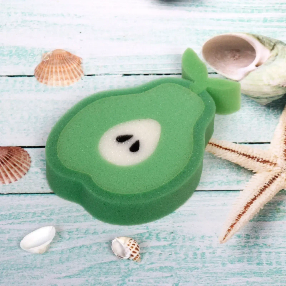 Губка для тела поролоновая фигурная «Зеленое Яблоко», 17,5*12,5
