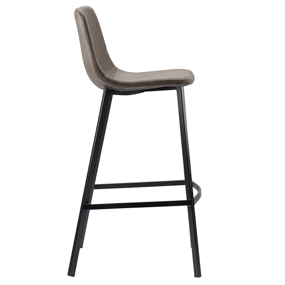 Стул барный Hugh, экокожа, серо-коричневый