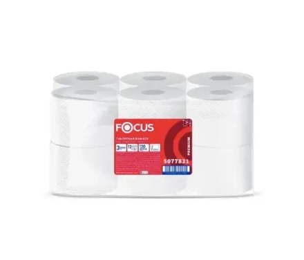 Туалетная бумага "Focus Jumbo Premium" Артикул 5077831, 120 м, 3-сл.