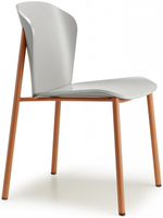 Стул деревянный Scab Design Finn Metal Wood, терракотовый, матовый серый бук