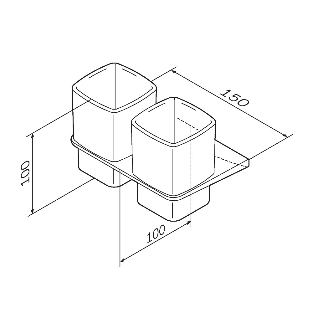 Двойной стеклянный стакан с настенным держателем AM.PM Inspire V2.0 A50A343422 Черный