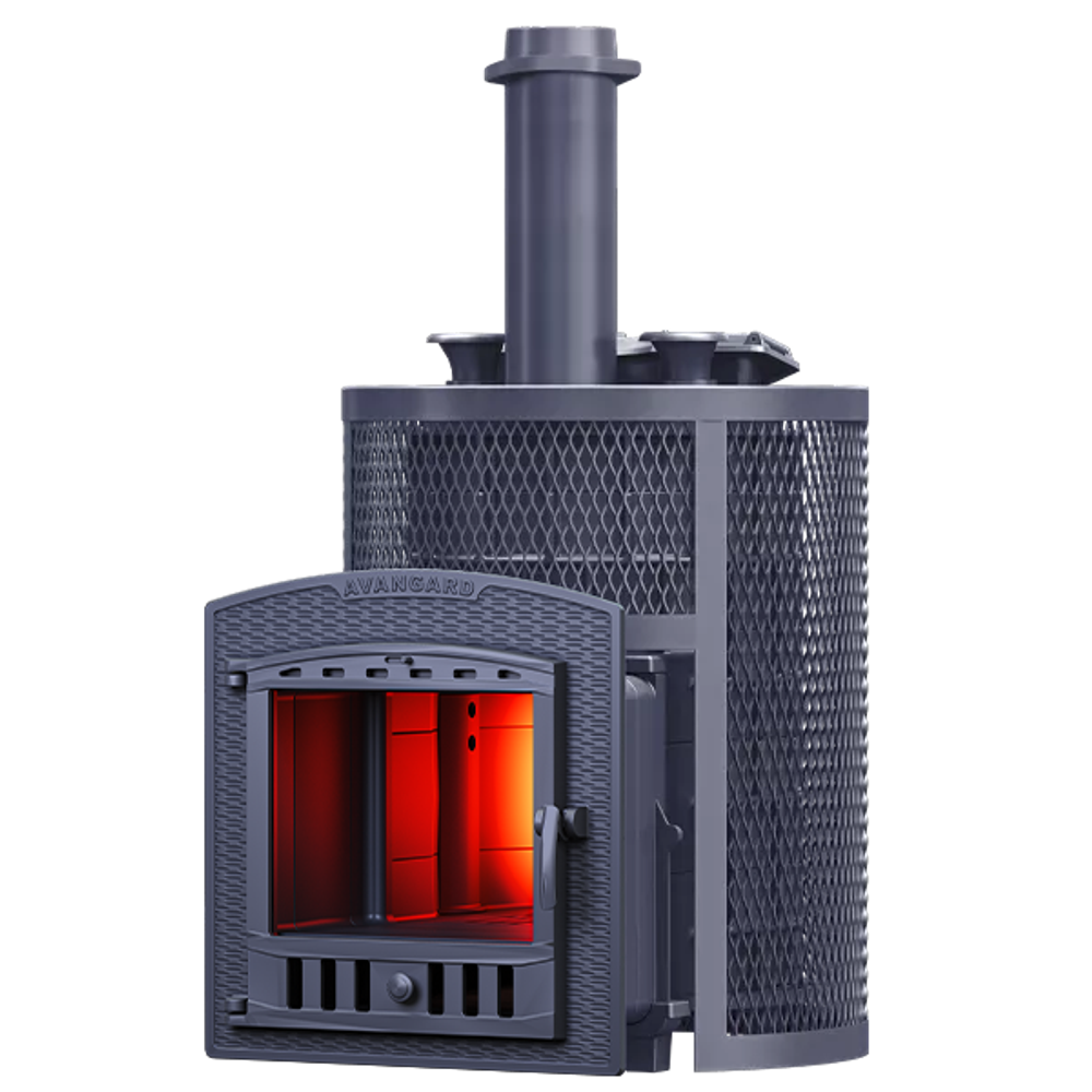 Печь для бани Авангард ЗК 25 (П2) Ураган в круглой сетке