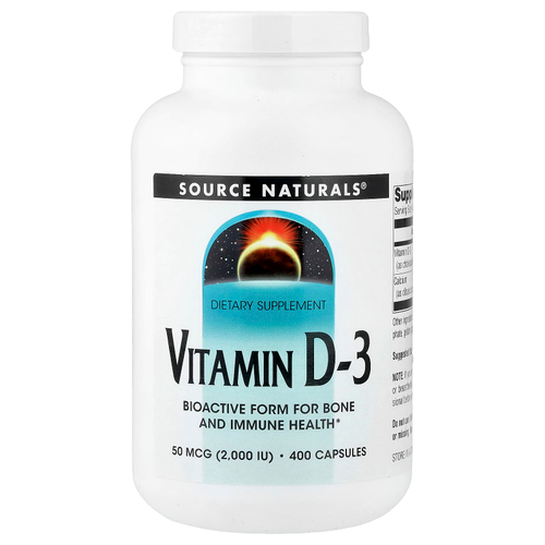 Source Naturals, витамин D3, 400 капсул
