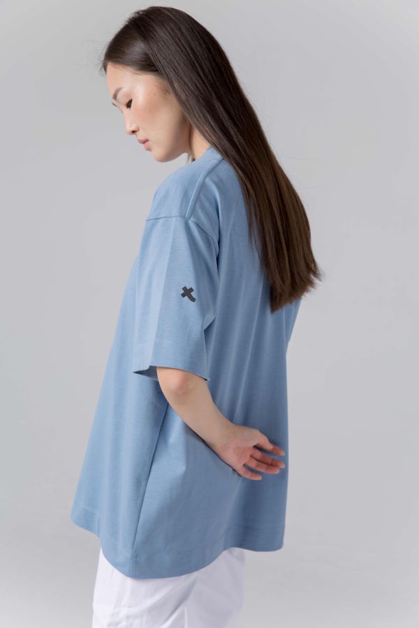 Футболка Женская Серо-Голубая - фото 2