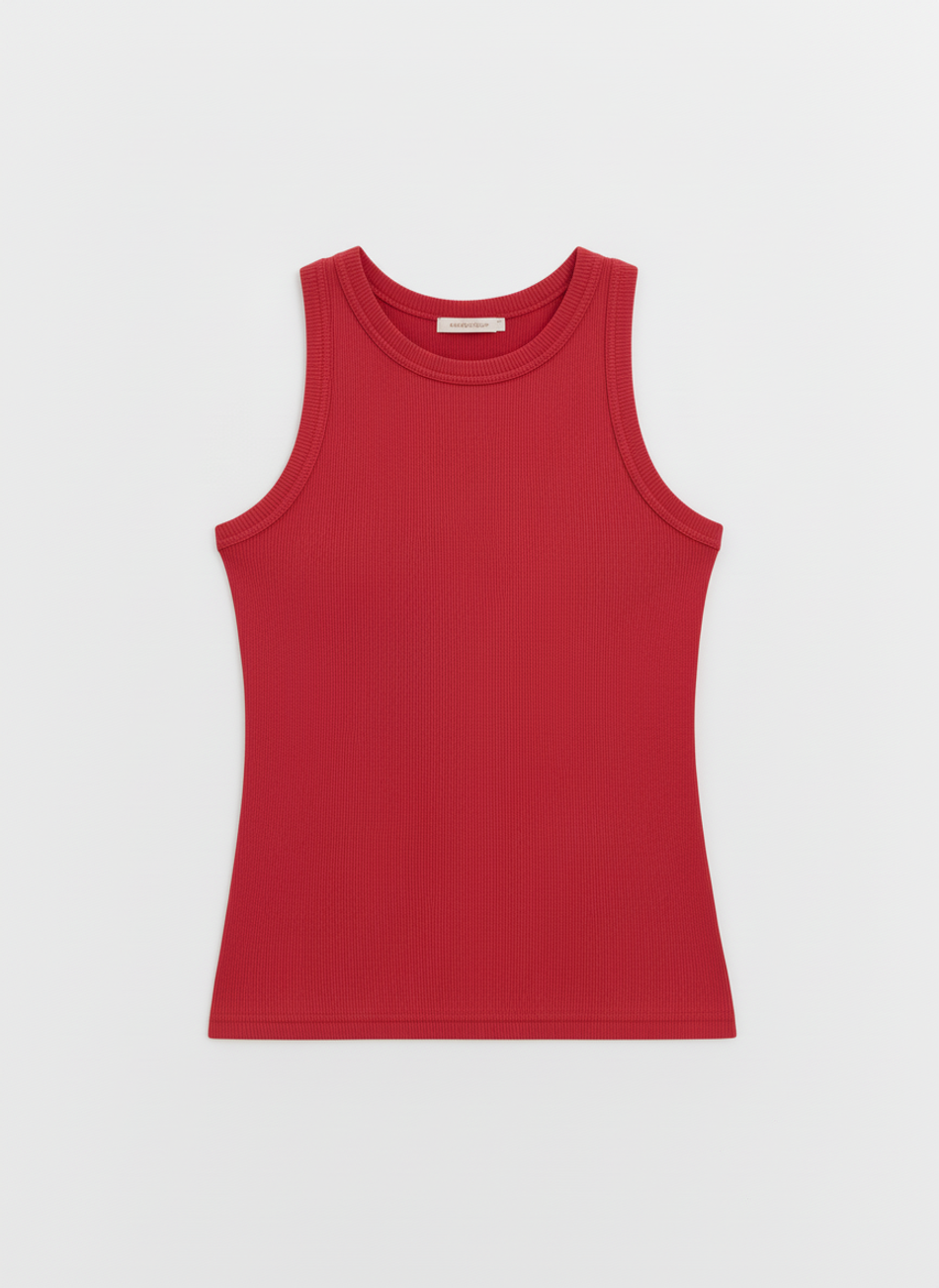 Базовый топ из эластичного хлопка