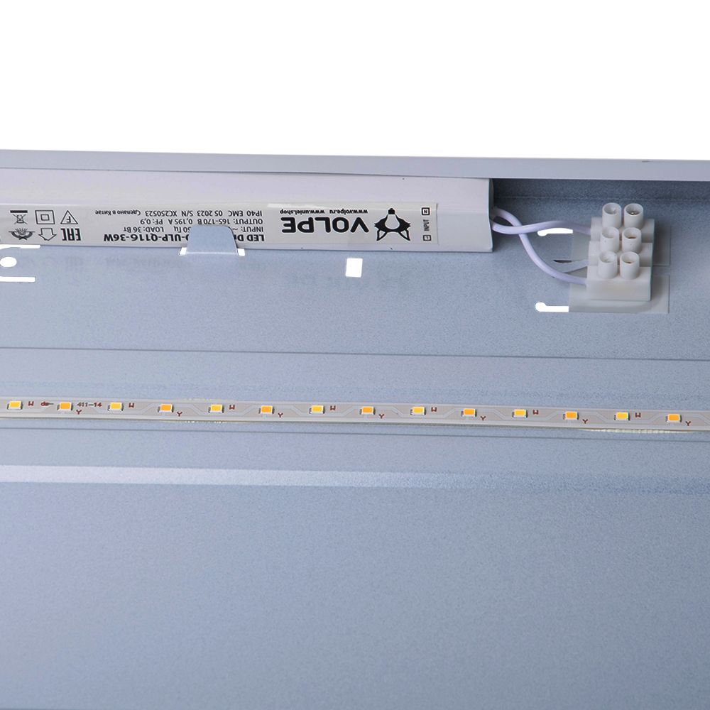 ULP-Q116 6060-36W-4000K+6500K WHITE Светильник светодиодный потолочный универсальный. Белый свет4000K-Холодный свет5000К-Дневной свет6500K. Рассеиватель матовый. Встроенный и-п. Корпус белый. ТМ Volpe
