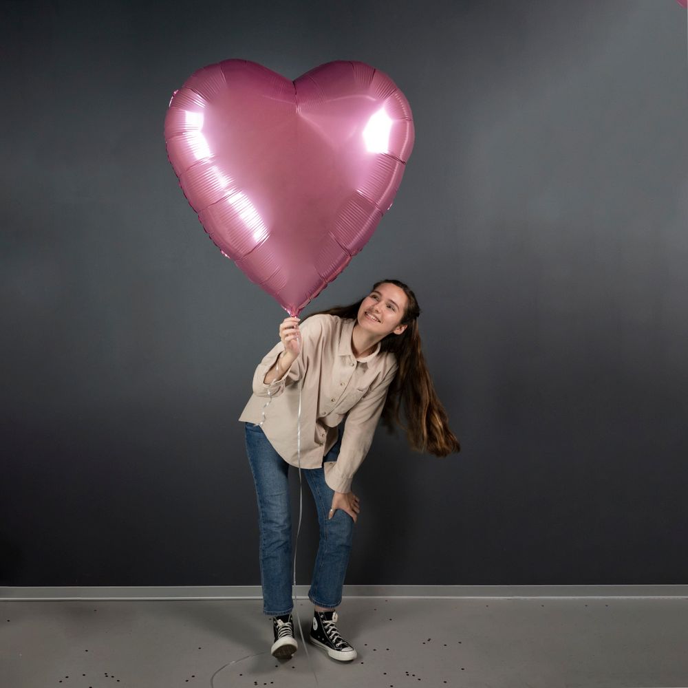 Шар (36''/91 см) Сердце, Фламинго, 1 шт. в уп.