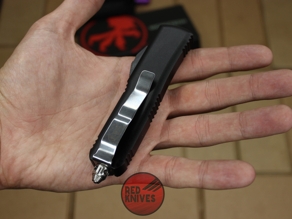 Нож Microtech UTX-85 S/E - черная рукоять, стандартный клинок, сатин + запчасти RK-389