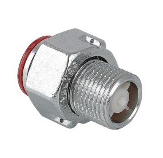 Полусгон с накидной гайкой и обратным клапаном Valtec 1/2" НР латунный никел. VTr.612.N.0004