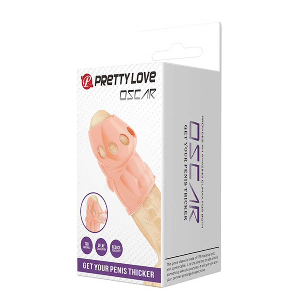Телесная насадка на пенис 6,4см Pretty Love Oscar BI-026247