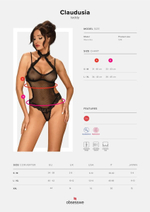 Соблазнительный прозрачный тедди Claudusia (Размер: S-M) (Цвет: черный)