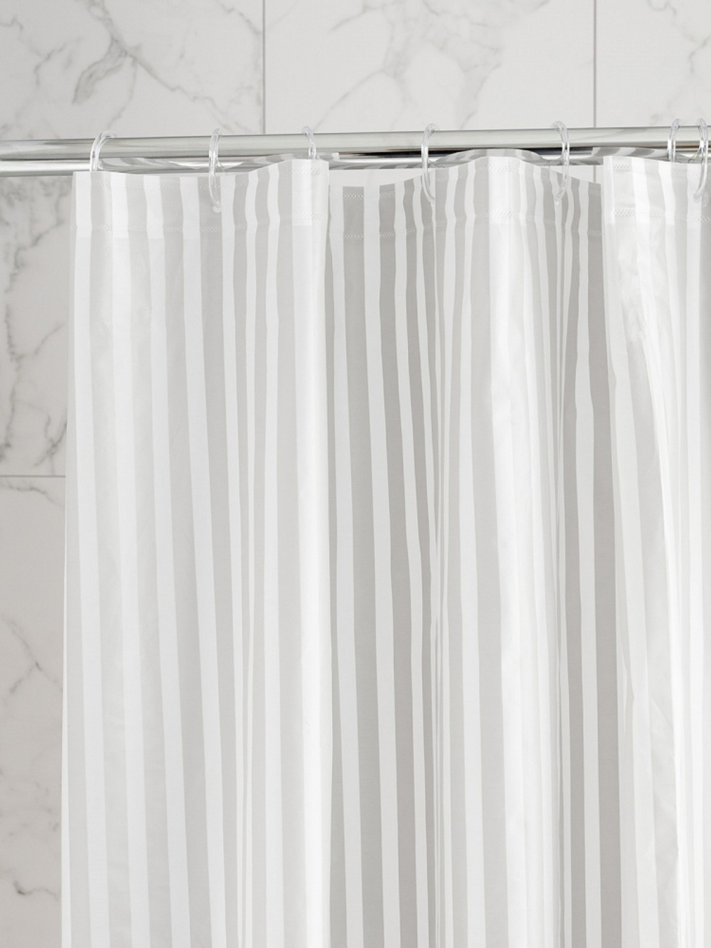 Шторка для ванной DeNASTIA mat stripe 180x200 ПЕВА, серый