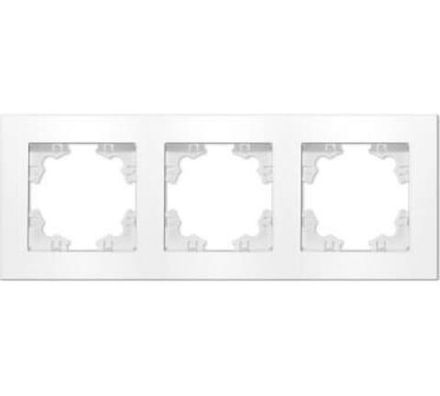 Рамка трехместная горизонтальная "UNIVersal" серия "Афина" белая (еврослот) (HU2312)