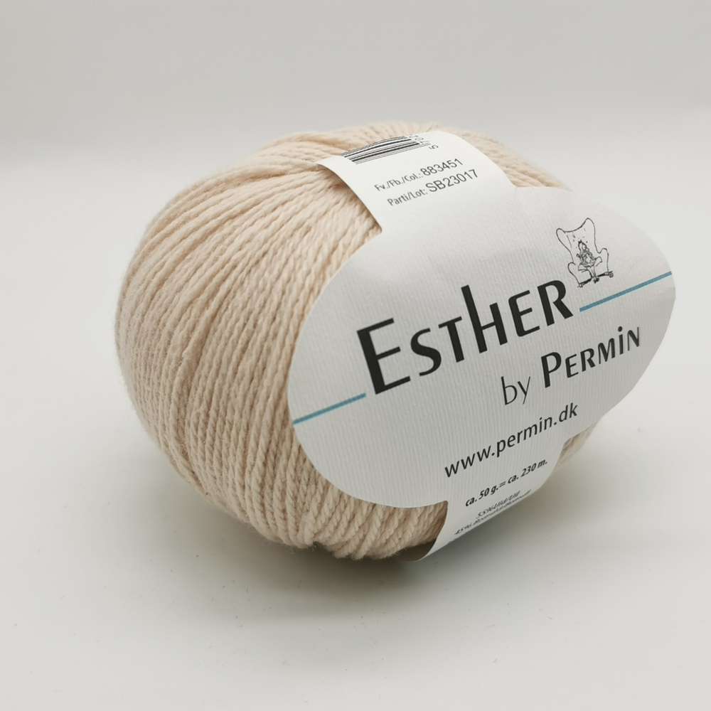 Пряжа для вязания PERMIN Esther 883451, 55% шерсть, 45% хлопок, 50 г, 230 м PERMIN (ДАНИЯ)