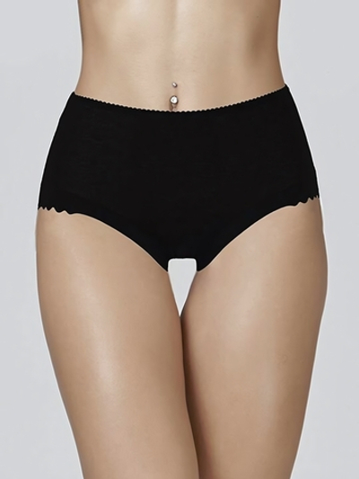 Трусики-слип с завышенной линией талии (Размер: XL) (Цвет: черный)