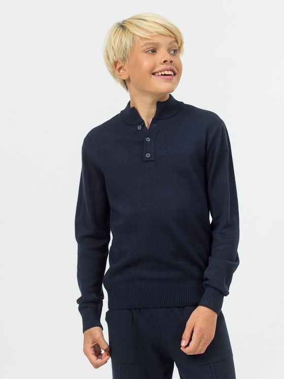 Джемпер поло для мальчика AT116 синий