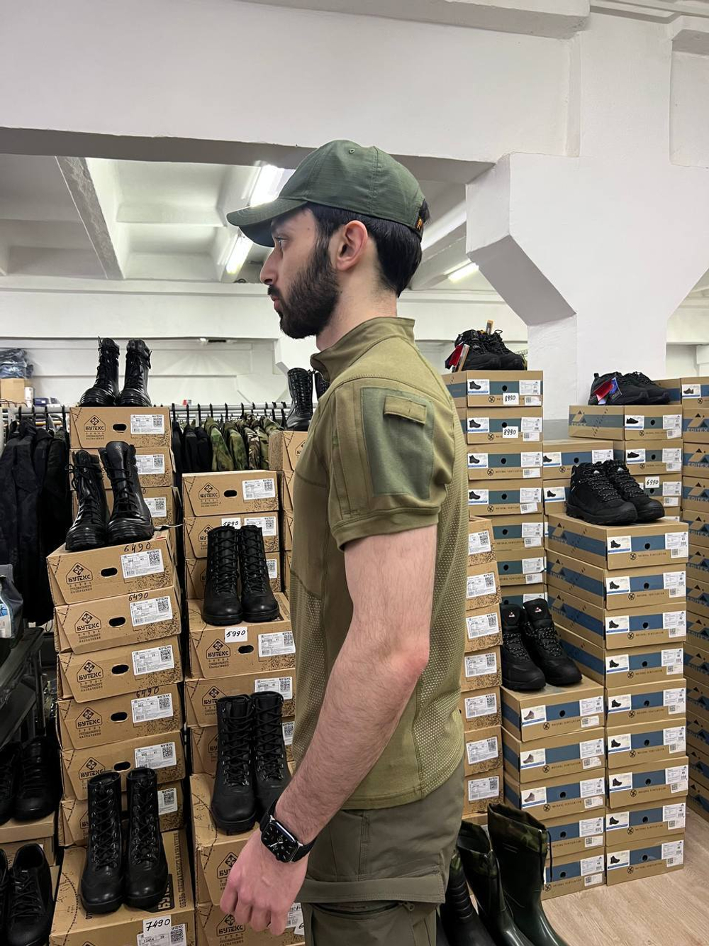 Тактическая боевая рубаха с коротким рукавом / олива