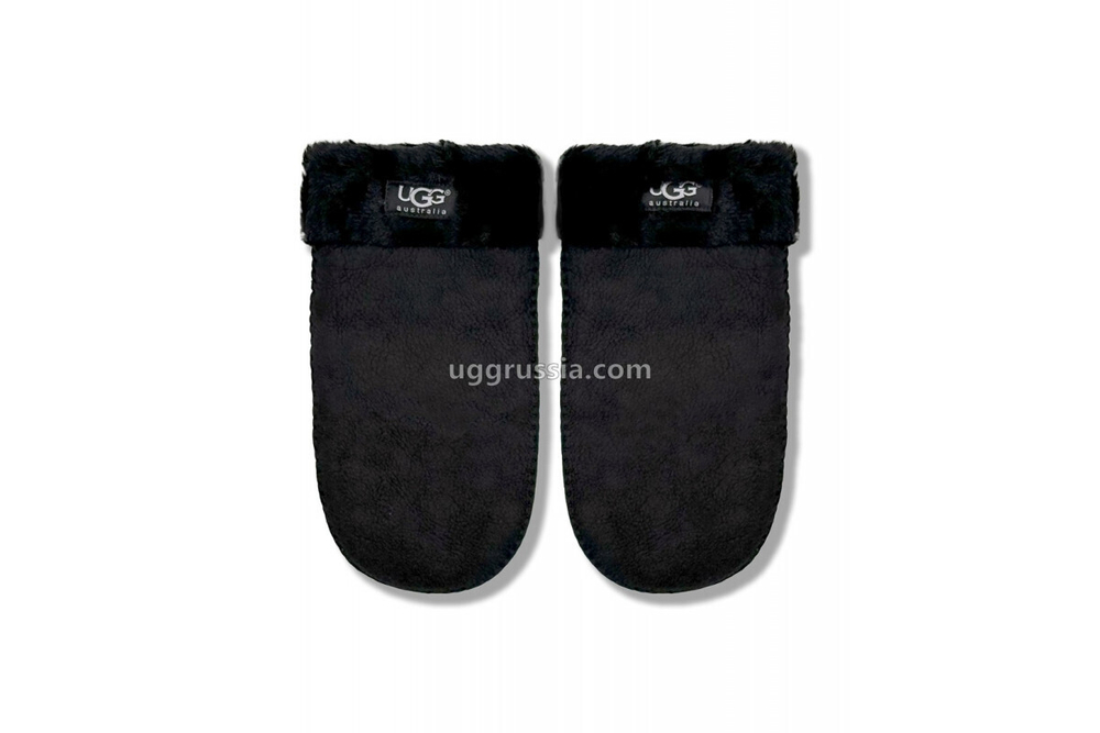 UGG Варежки Замшевые Женские Черные