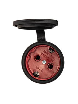 Розетка 16А IP44 прямая с заземл. каучук черн. КОСМОС RKsm-Z-IP(B)16A