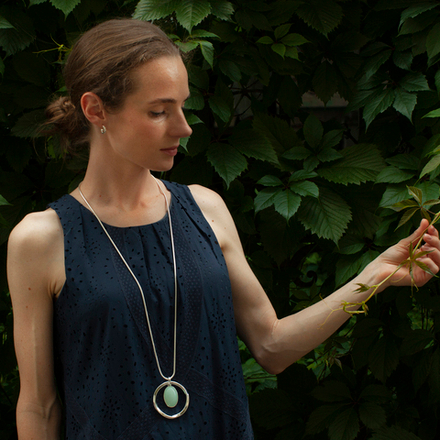 Колье Fiore Luna BLUE SKY AGATE LN5143 BL/S