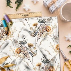 Ткань бифлекс  букет нежных сухоцветов
