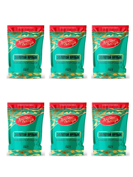 Какао Красный Октябрь Золотой ярлык, 90г х 6 шт