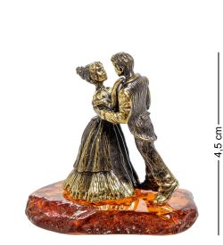 AM-2058 Фигурка «Парочка Вальс» (латунь, янтарь)