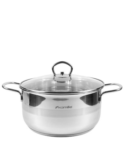 Кастрюля 4 л. из нержавеющей стали Kamille KM 5414 с крышкой