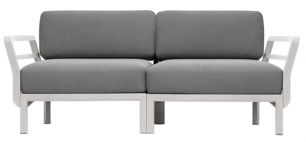 Диван пластиковый с подушками Nardi Maximo 2, гипс, лава