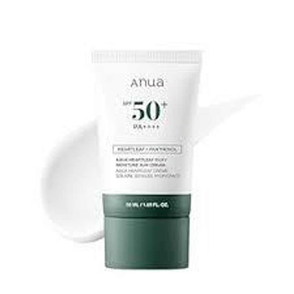 Anua Heartleaf Silky Moisture Sun Cream SPF50+ PA++++ - Успокаивающий солнц. крем с хауттюйнией 50ml