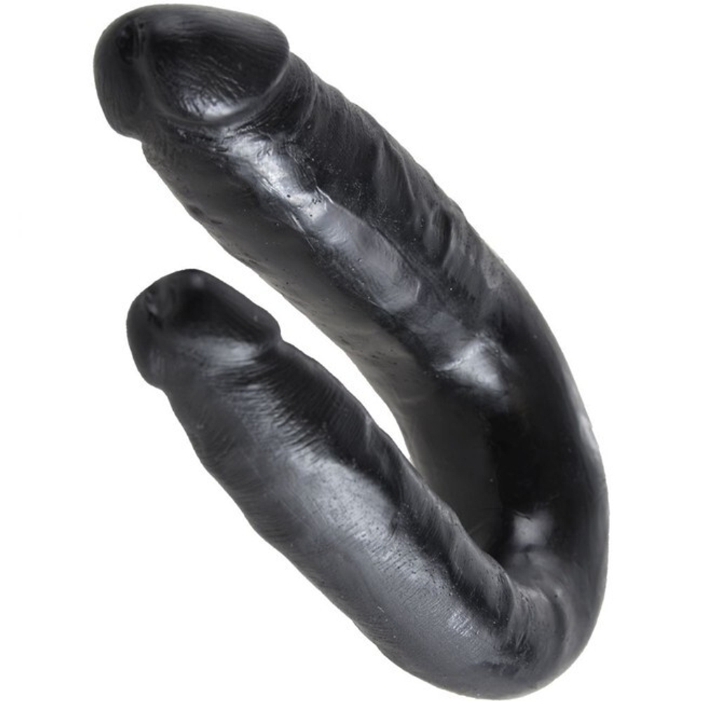 Фаллоимитатор двусторонний King Cock Small Double Trouble, черный (Цвет: черный)