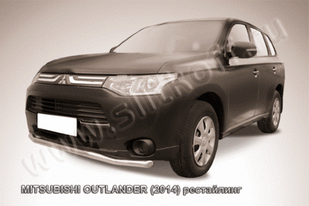 Защита переднего бампера (нержавейка) Mitsubishi Outlander (2014-2015) d57 волна