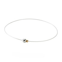 Ожерелье PHITEN RAKUWA WIRE EXTREME MIRROR BALL TWIN серебряно-золотое