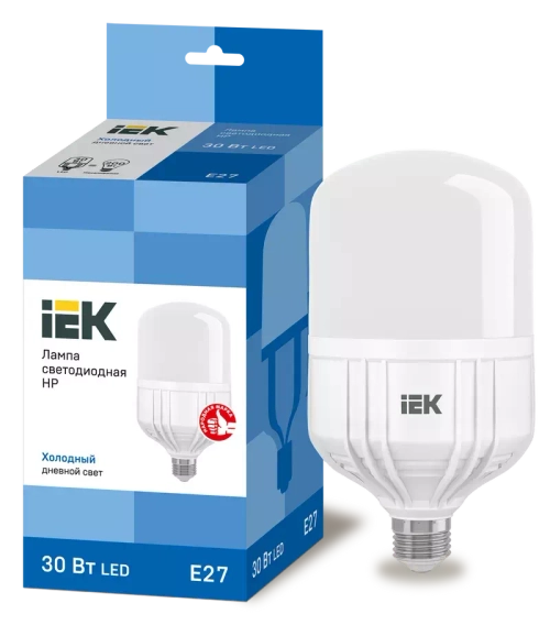 Лампа светодиодная HP 30Вт 230В 6500К Е27 IEK LLE-HP-30-230-65-E27