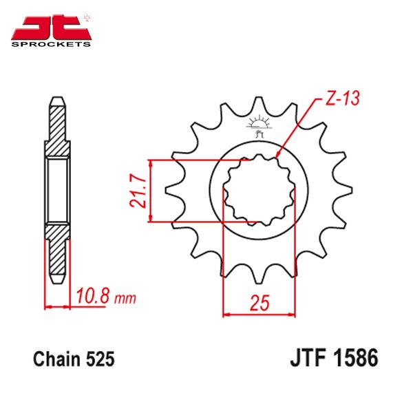 JT JTF1586.17RB звезда передняя (ведущая), 17 зубьев