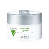 Маска для глубокого очищения лица против черных точек Aravia Professional Black Head Clay Mask 150мл