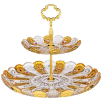 Фруктовница 2-х ярусная "Lefard Gold Glass" 17/30см