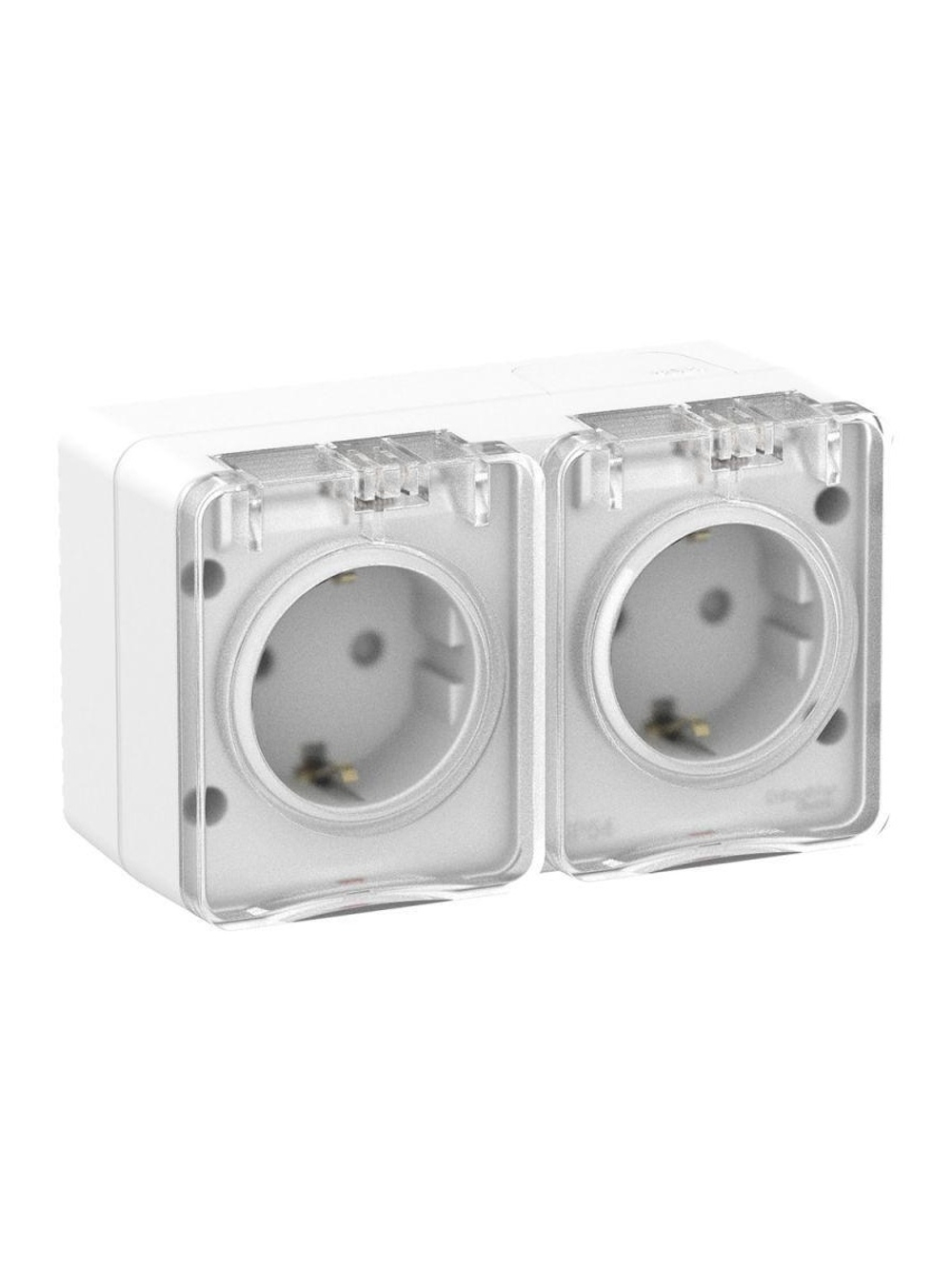 Розетка 2-м ОП AtlasDesign PROFI 16А IP54 заземл. защ. шторки бел. SE ATN540126