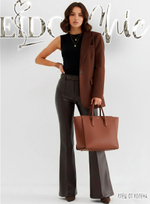 Кожаные брюки клеш от колена