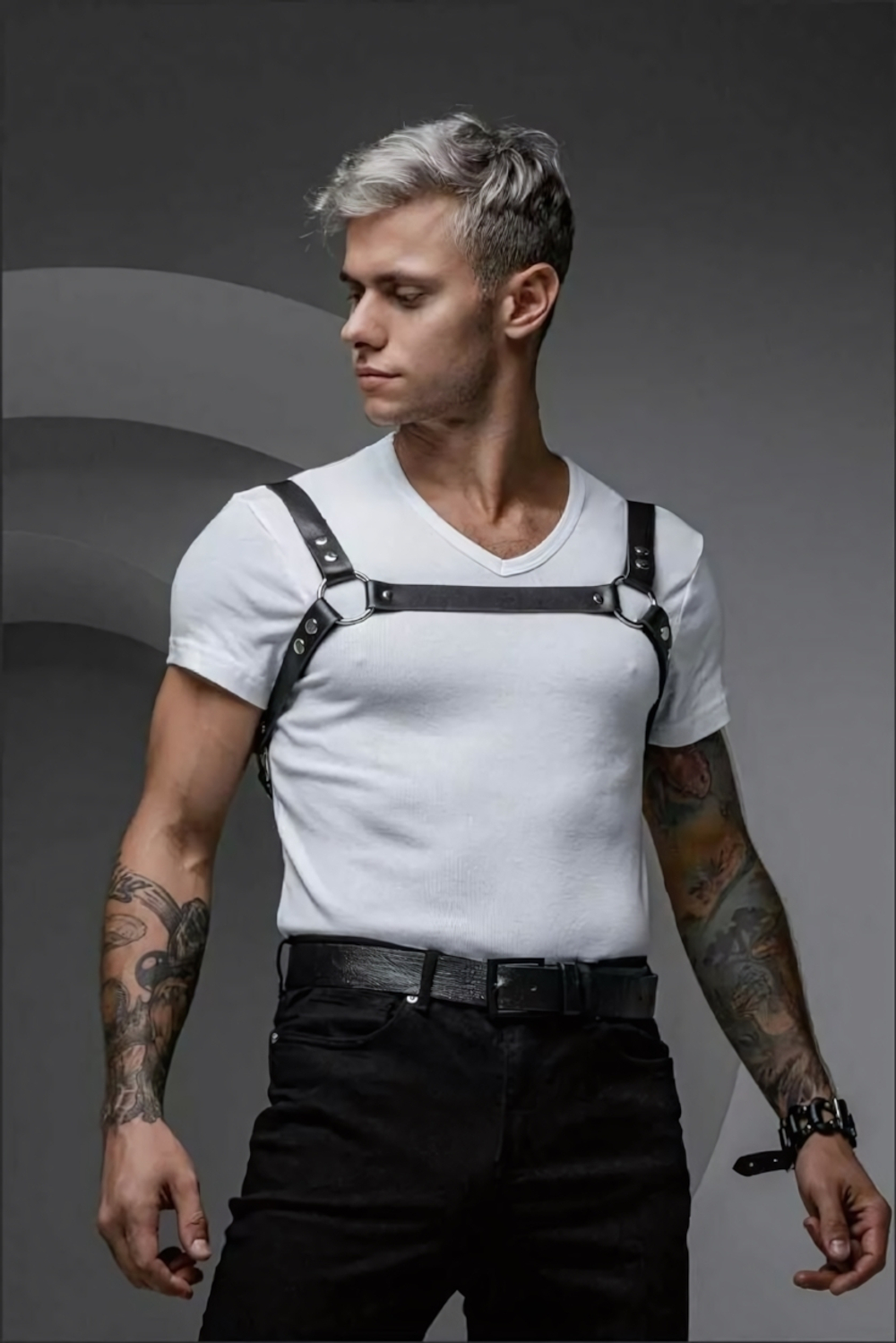 Портупея мужская Ra Style кожа черный L/XL